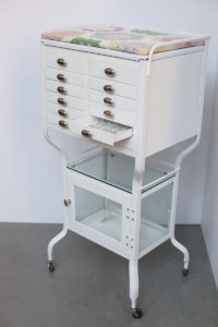 Medical cabinet feminist sculpture by Zoe Buckman