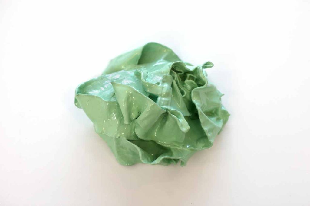 Mint green cast boxing wraps as feminist art