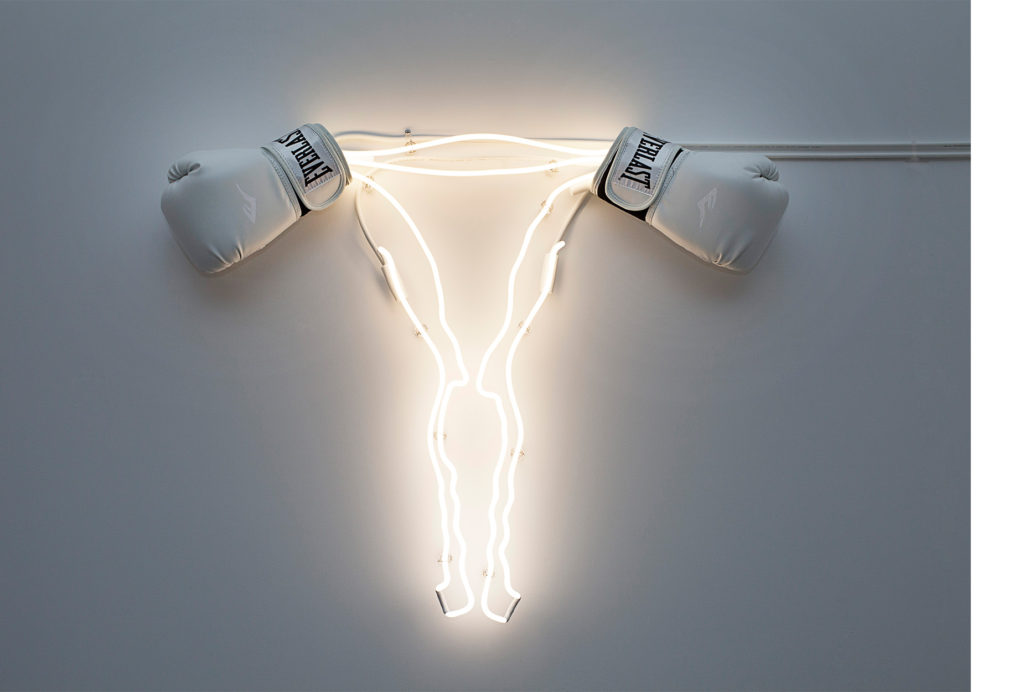 Zoe-Buckman-Neon-White-Boxing-Glove-Uterus